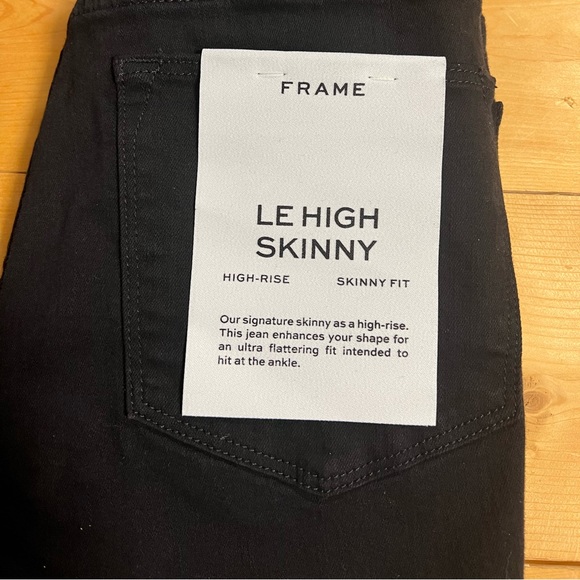 Frame Le High Skinny Black Denim design. Size 27 - Picture 3 of 9